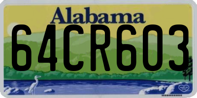 AL license plate 64CR603