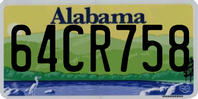 AL license plate 64CR758