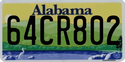 AL license plate 64CR802