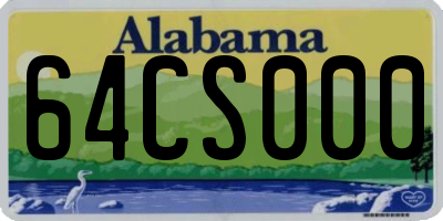 AL license plate 64CS000