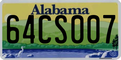 AL license plate 64CS007