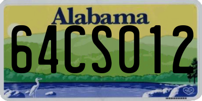 AL license plate 64CS012