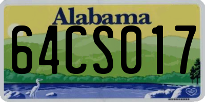 AL license plate 64CS017