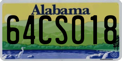 AL license plate 64CS018