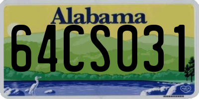 AL license plate 64CS031