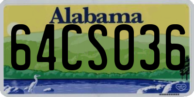 AL license plate 64CS036
