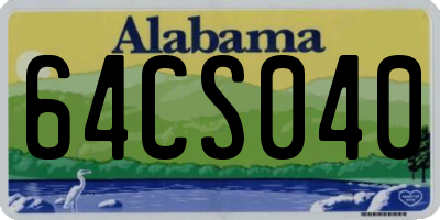 AL license plate 64CS040
