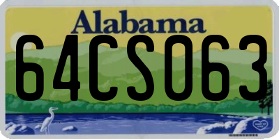 AL license plate 64CS063