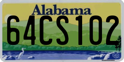 AL license plate 64CS102