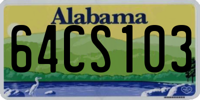 AL license plate 64CS103