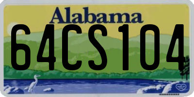 AL license plate 64CS104