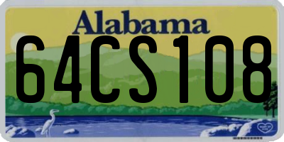 AL license plate 64CS108