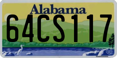 AL license plate 64CS117