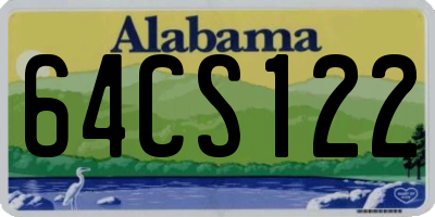 AL license plate 64CS122