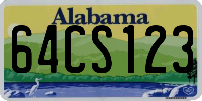 AL license plate 64CS123