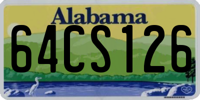AL license plate 64CS126