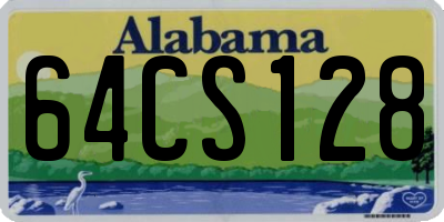 AL license plate 64CS128