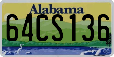 AL license plate 64CS136