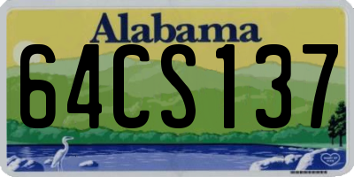 AL license plate 64CS137