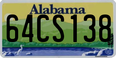 AL license plate 64CS138