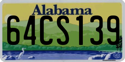AL license plate 64CS139