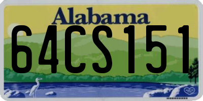 AL license plate 64CS151
