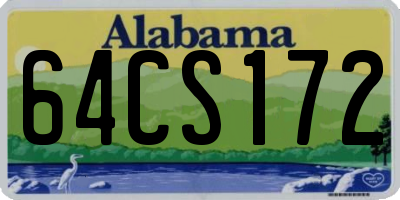 AL license plate 64CS172