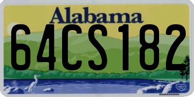 AL license plate 64CS182