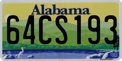 AL license plate 64CS193