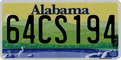 AL license plate 64CS194