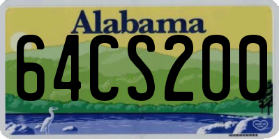AL license plate 64CS200
