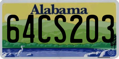 AL license plate 64CS203