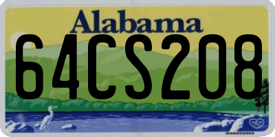 AL license plate 64CS208