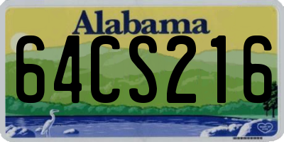 AL license plate 64CS216