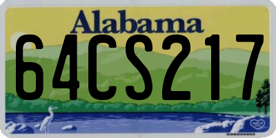 AL license plate 64CS217