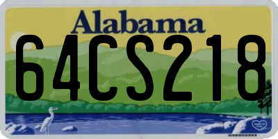 AL license plate 64CS218