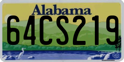 AL license plate 64CS219