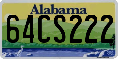 AL license plate 64CS222