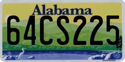 AL license plate 64CS225