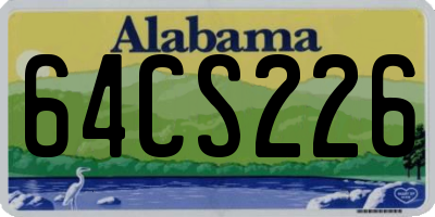 AL license plate 64CS226
