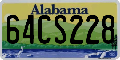 AL license plate 64CS228