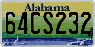 AL license plate 64CS232