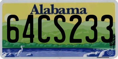 AL license plate 64CS233