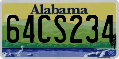 AL license plate 64CS234