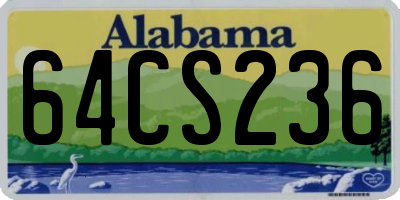 AL license plate 64CS236