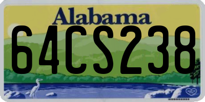 AL license plate 64CS238