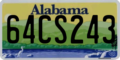 AL license plate 64CS243