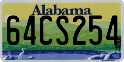AL license plate 64CS254
