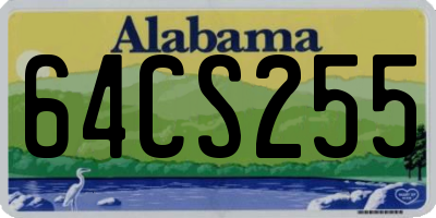 AL license plate 64CS255