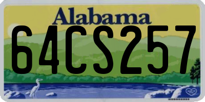 AL license plate 64CS257